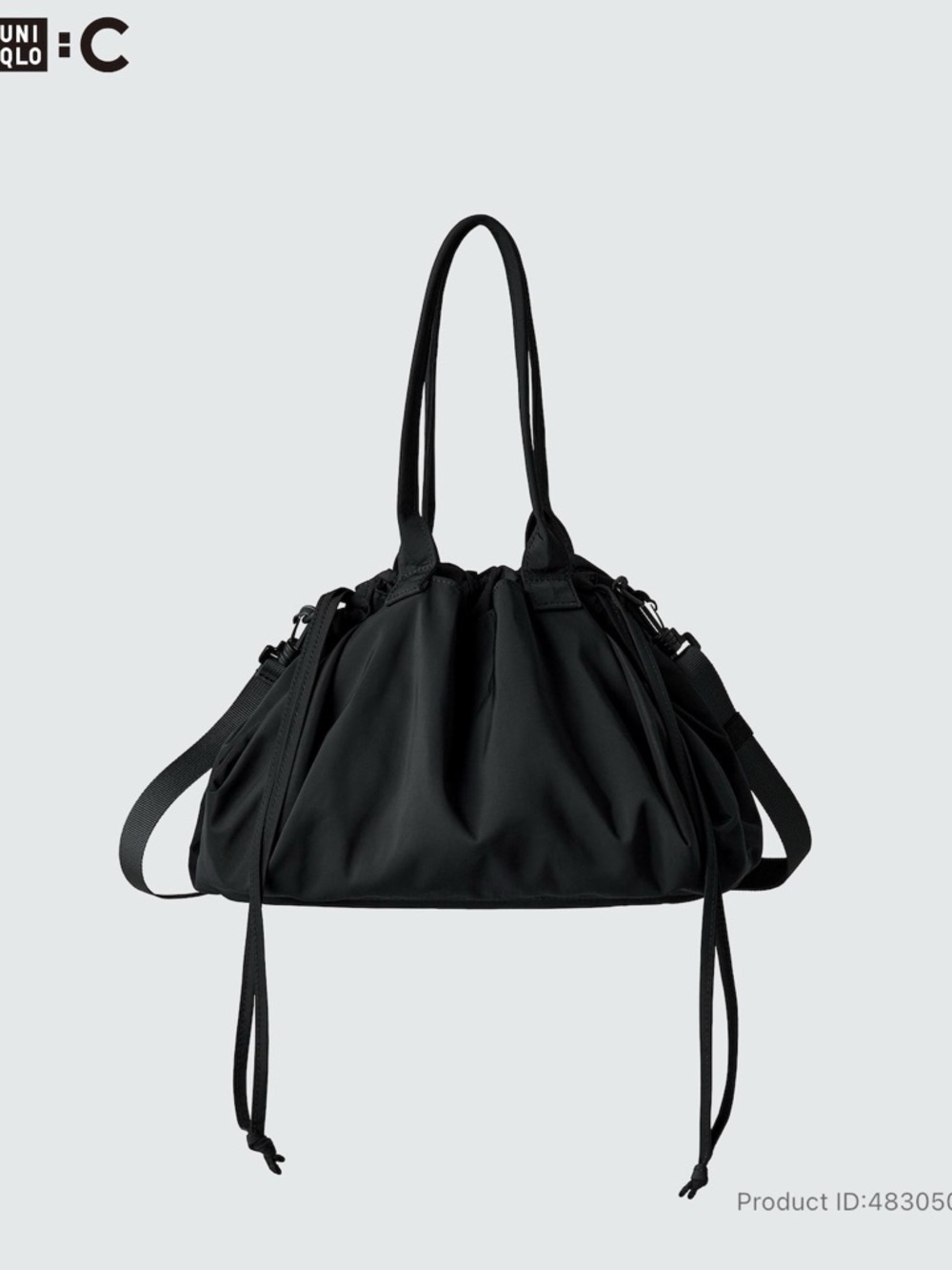 Uniqlo:C Black Drawstring Tote Bag